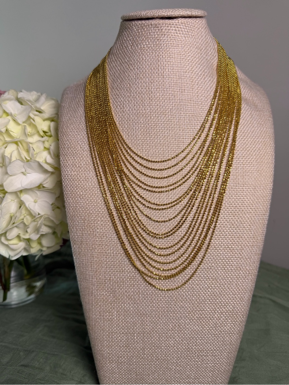 Joan Rivers Classics Collection Multi Strand Gold Tone Waterfall Chain Necklace